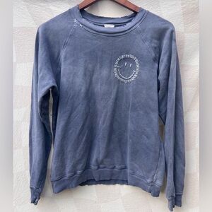 ISMBS Blue Ombré Smiley Face Oversized Sweatshirt